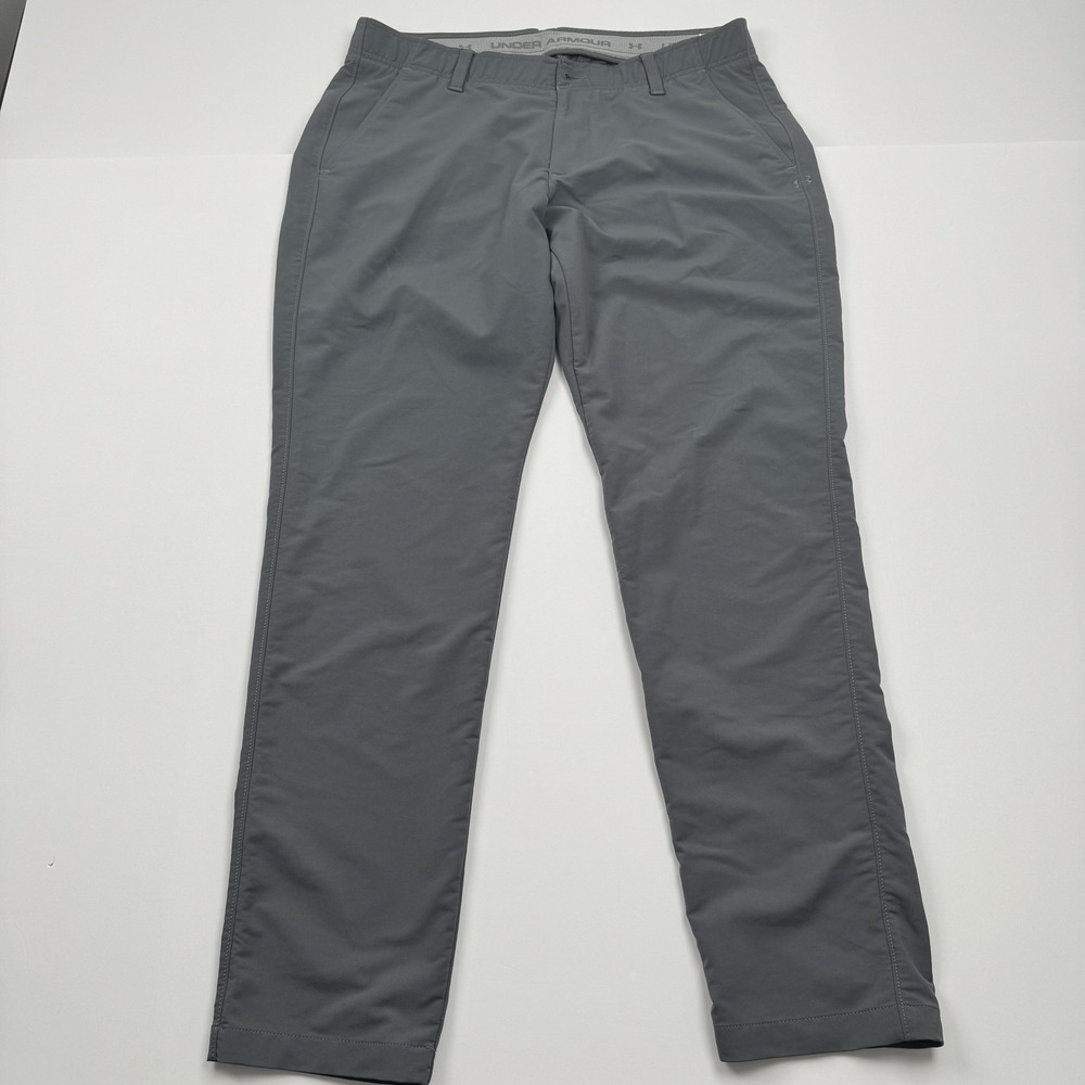 Under Armour Pants Mens 36x32 (34x31) Gray Athletic Golf Stretch Performance